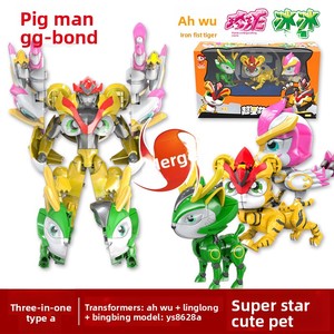 Robot de Plástico Pigpig Hero, Transformable y Combinable, Puño de Hierro, Tigre y Dinosaurio, Set de Regalo para Niños de 8 a 13 Años - Product Image 4