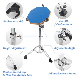 AOOLOO Penyangga <span class=keywords><strong>Drum</strong></span> Snare dari Aluminium Alloy, Tempat Penyimpanan Stik <span class=keywords><strong>Drum</strong></span>, Dapat Disesuaikan, Cocok untuk <span class=keywords><strong>Drum</strong></span> Diameter 10''-14'', Tinggi 14.5-23 Inci - Product Image 4