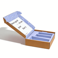 Boîte en carton personnalisée avec impression de gribouillis bleus et logo de marque, boîte d'expédition pour les ensembles de produits de soin de la peau et de cosmétiques