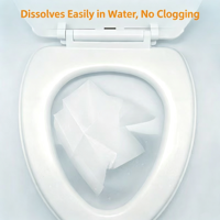 Couvre-siège de toilette jetable écologique soluble dans l'eau, biodégradable, en pâte de bois, pour hôtel et voyage