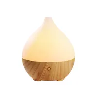 Diffuser Lampu Aroma Putih 100 Ml Kustom Ultrasonik Esensial Nebulizer Minyak Esensial Diffuser Suara Kayu