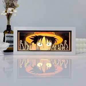 Boîte à lumière LED 3D en acrylique avec cadre, motif dessin animé Luffy Sasuke, RGB, pour collection <span class=keywords><strong>DBZ</strong></span>, éclairage LED, emballage inclus - Product Image 1