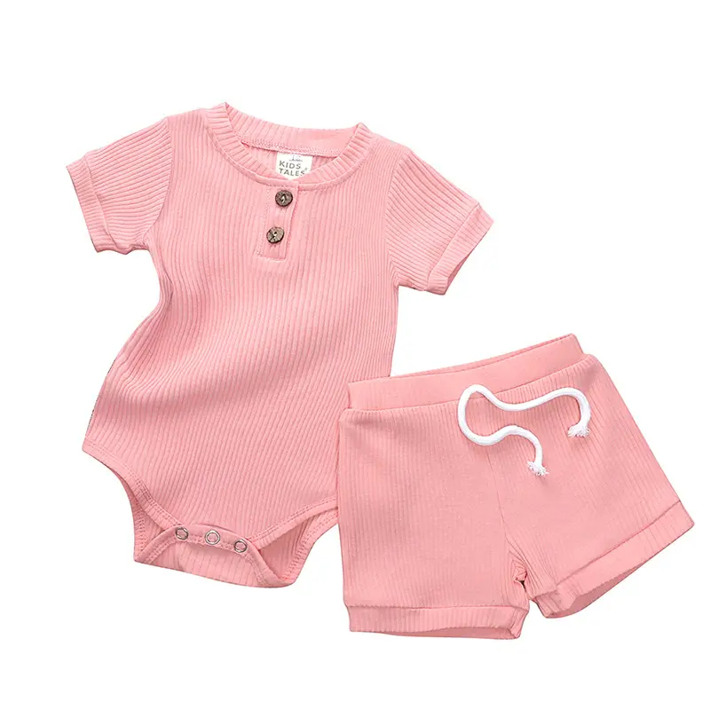 4397 Infant Newborn Baby Girls Boy Clothing Summer Letter Print Romper Clothes Set Short Sleeve Bodysuits+Pants 4PCS Outfits set