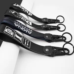 Individuelles kurzes Armbandband Schlüsselanhänger-Armband Schlüsselanhänger Lanyard Stoff-Schlüsselanhänger Logo Motorrad-Schlüsselanhänger Lanyard