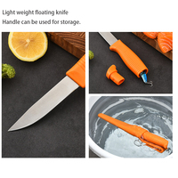 Couteau de pêche léger et flottant pour le camping en plein air, la chasse, couteau de cuisine en acier inoxydable pour le filetage, avec étui de rangement