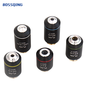 195mm 무한대-보정된 무색 생물학적 대물 렌즈 4X 10X 20X 40X <span class=keywords><strong>100X</strong></span> 작업 거리 블랙 플랜 무색 렌즈 - Product Image 2