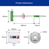 Capteur de vitesse de flux d'air avec écran OLED, capteur de vitesse de vent pour conduit, capteur de vitesse de vent pour tube, sortie RS485 Modbus 4-20mA pour CVC