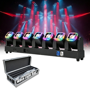 ไฟส่องเวทีแบบเคลื่อนย้ายได้ 8x60W RGBWauv LED Moving Head Bar Wash พร้อมระบบควบคุม DMX512 RDM <span class=keywords><strong>Aux</strong></span> Pixel Control Strobe ค่า CRI สูง 90 เหมาะสำหรับงานแต่งงาน งานอีเว้นท์ และการแสดงต่างๆ - Product Image 1