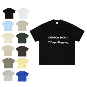 T-shirts vierges surdimensionnés épais, impression en relief personnalisée en petite série, délai de livraison rapide pour les marques de streetwear - Product Image 1