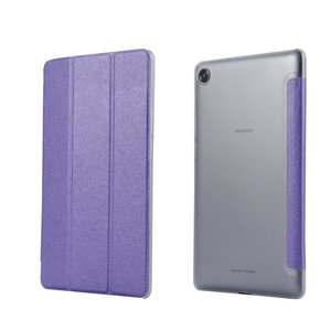 เคสแท็บเล็ตแบบพับสามตอน ผิวสัมผัสเนียนดุจผ้าไหม  วัสดุ PU  บางเฉียบ สำหรับ <span class=keywords><strong>HuaWei</strong></span> <span class=keywords><strong>Mediapad</strong></span> <span class=keywords><strong>M5</strong></span> ขนาด <span class=keywords><strong>8.4</strong></span> นิ้ว - Product Image 2