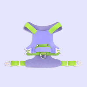 Adjustable <b>No</b> <b>Pull</b> Dog <b>Harness</b> Vest Cute Color Block Pet <b>Harness</b> For Small Breeds Outdoor Walking OEM Custom - Product Image 2