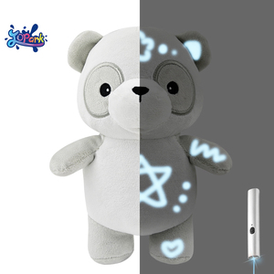 Peluche Creativo Luminoso al Buio a Forma di <span class=keywords><strong>Panda</strong></span>, Cancellabile con Laser, per Disegni Notturni, Personalizzabile, Riutilizzabile, Fluorescente, per Bambini - Product Image 1