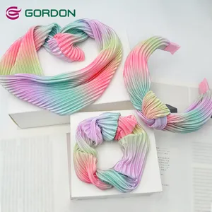 Gordon Fitas Handmade Ampla Colorido Headband Fita Cabelo Banda Rainbow Color Large Scrunchies Cabelo Acessórios Set para Meninas