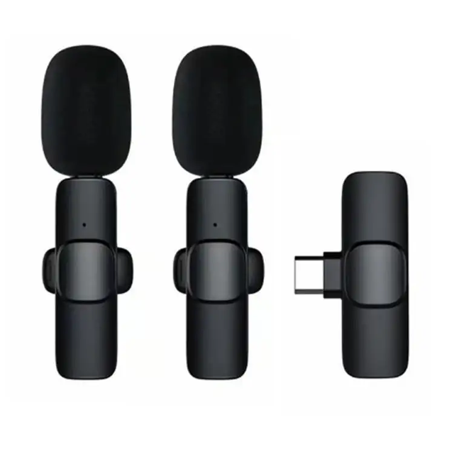 Wireless Professional Lavalier Microphone K9 Type C Clip Mini Design Noise Cancelling Portable Retail Package China Origin for