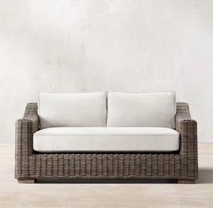 Ensemble de canapés de jardin en rotin, design moderne, structure en métal, mobilier d'extérieur - Product Image 4