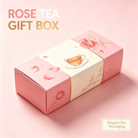 Boîte cadeau pour thé à la rose, boîte cadeau en papier personnalisée avec tiroir pour l'emballage du thé