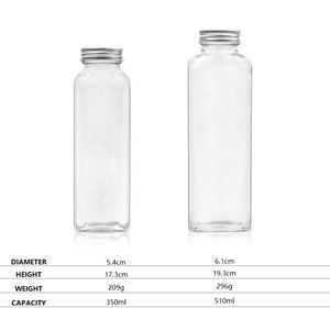 350 ml 500 Bouteilles de presse à froid de boisson de bouteille en verre carrée <span class=keywords><strong>française</strong></span> avec le chapeau en aluminium - Product Image 5