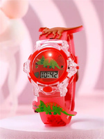 Ms-740 montre numérique à motif de dinosaure de dessin animé mignon, montre lumineuse à la mode pour les enfants, tout-match à la mode