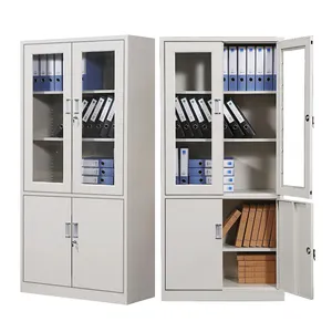 Novo padrão arquivo gabinete porta de vidro aço arquivamento armário Metal armazenamento gavetas durável multi-funcional aço arquivo armário