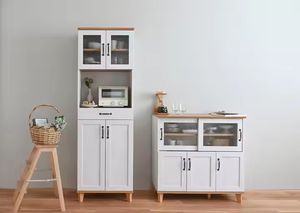 Gabinete de madera maciza de estilo nórdico moderno de Du con espacios de almacenamiento múltiples únicos, muebles de alta capacidad de almacenamiento - Product Image 2