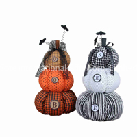 Jouet en peluche citrouille tissé noir/orange fait main de haute qualité, décoration douce pour cheminée, vente chaude pour adultes, Halloween