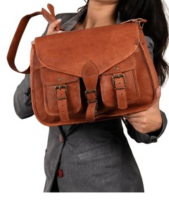 Vintage Style <b>Medium</b> Size Genuine Leather Waterproof Lightweight Crossbody Bag Adjustable Sling Strap Large Capacity Casual bag - Product Image 4