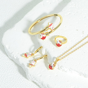 <span class=keywords><strong>Set</strong></span> di Gioielli Y2K Fashion Kawaii KT Cat per Ragazze, in Lega Placcata Oro, Include Collana, Bracciale, Anelli a Cuore, per Matrimoni e Bambine - Product Image 2