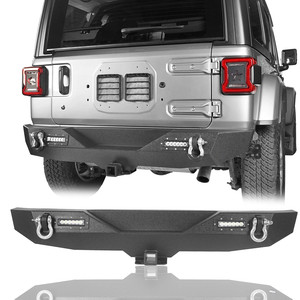 Juego de Parachoques Trasero de Acero OVOVS JL con Luces LED Traseras y Anillas en D para <span class=keywords><strong>Jeep</strong></span> <span class=keywords><strong>Wrangler</strong></span> JL JLU 2018-2026 de 2/4 Puertas - Product Image 1