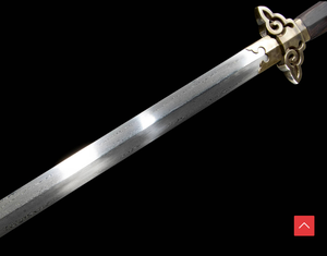 Spada Artigianale con Motivo a Nuvola di Loto in Acciaio Decorato - Product Image 3