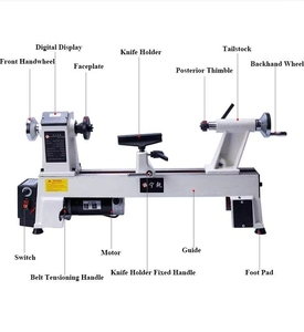 Mini Torno de Madera para Bricolaje, Herramienta de Carpintería Doméstica con Control de Velocidad Continuo y Conjunto de Motor Central - Product Image 5
