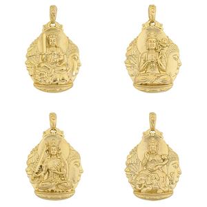 Collier pendentif totem bouddhiste vintage en acier inoxydable pour la fabrication de bijoux - Product Image 4