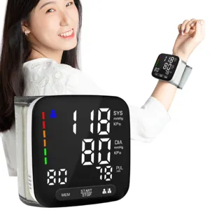 شاشة LED التلقائي Tensiometre ساعة ذكية مع القلب معدل مراقبة ضغط الدم BP مراقب المعصم ضغط الدم