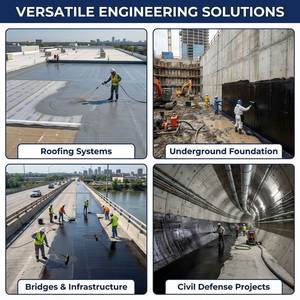 Non-curing Self-healing <b>Bitumen</b> Waterproof Coating Flexible Rubberized Asphalt Liquid Membrane for Basement and Roof - Product Image 3