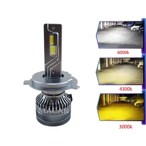 MACAR lampu depan LED Tri mobil, kekuatan tinggi 60W 12000lm 9006 5202 H7 H1 H3 H4 untuk Auto