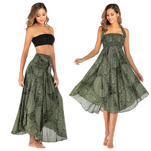 S006 Style bohème demi-corps plage vacances robe transfrontalière décontracté thaïlandais européen américain bidirectionnel porter grande balançoire été - Product Image 2