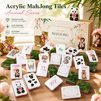 Tuiles de Mahjong personnalisées imprimées UV, motifs Singe, Panda, Joker, en acrylique multicouche vert et blanc, pour jeux de loisirs en intérieur