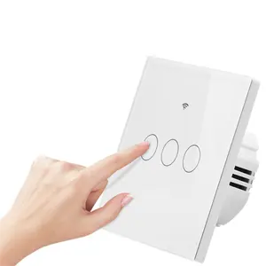 New Wifi Smart Wall Touch Light Dimmer Switch Eu/Uk Standard App Remote Control Works With Alexa And Google Home