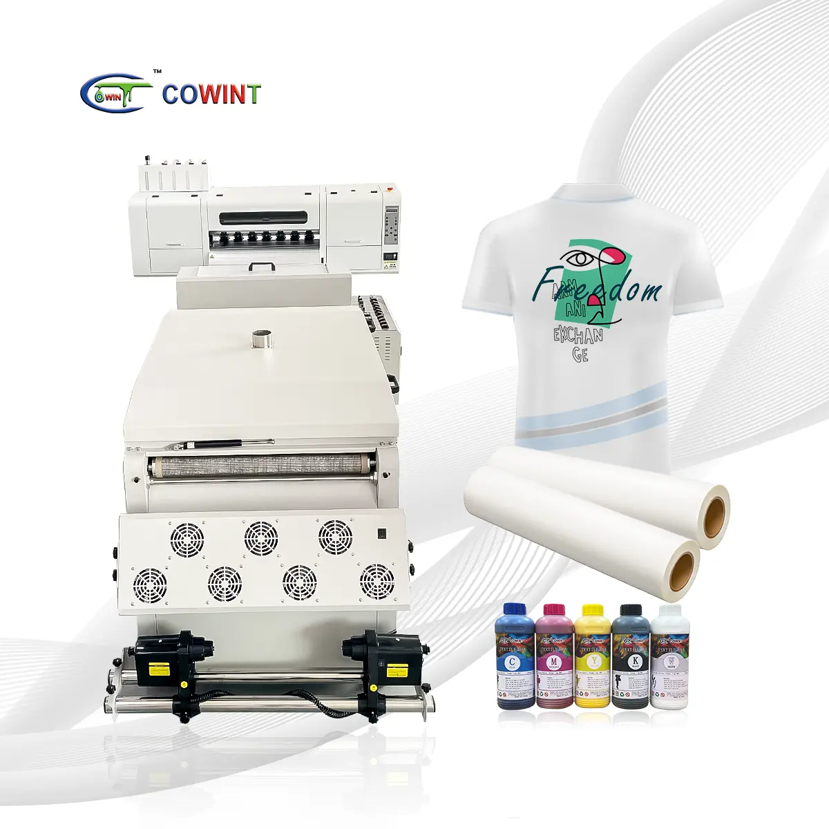 طابعة dtf رقمية من Cowint مقاس 22 بوصة قماش طباعة تي شيرت متعدد الألوان impresora dtf 60 من Cowint للملابس