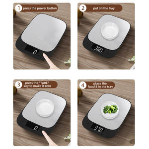 Balance de cuisine intelligente, balance alimentaire numérique avec connectivité application, affichage des nutriments de l'avocat 188g, corps en métal noir, alimentée par piles - Product Image 5