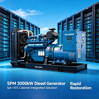 Générateur diesel silencieux de type phare 3000 kW, 60 Hz, 480 V, option moyenne tension, EPA Tier 4F, 1800 tr/min, puissance hyperscale, démarrage automatique