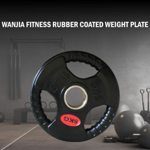 Plaque Olimpic en caoutchouc noir à 3 trous Disques d'haltérophilie 10-25kg Revêtement durable pour équipement d'entraînement en salle de sport - Product Image 3