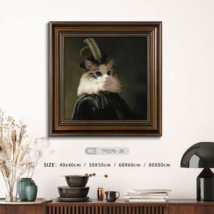 Reproduksi seni dinding kucing lucu lukisan minyak terkenal dengan bingkai kustom untuk ruang tamu atau Dekorasi kamar tidur - Product Image 3