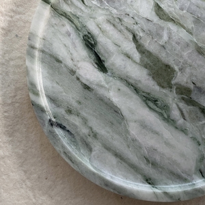 Stonekoc in nordico nuvola verde giada marmo vassoio di gioielli cosmetici aromaterapia candela vassoio di conservazione circolare piatto di frutta - Product Image 5