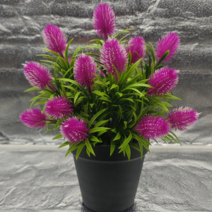 Planta Artificial de Lavanda y Cattail de 25cm, Color Rosa, en Maceta de Plástico, Decoración de Interiores para Floristería - Product Image 3