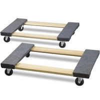 Chariot à outils en bois pour meubles 18X12 pouces/30X18 pouces Outils de déplacement d'extrémité de tapis avec 4 roulettes pivotantes