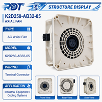 Ventilador Centrífugo Industrial 400V AC K2D250-AB32-05, Soplador de Aspas Curvadas Hacia Atrás, Reemplazo para Equipos de Refrigeración de Gabinetes de Ventilación HVAC