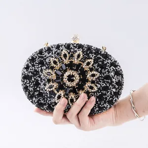 European And American Women's Handbag Banquet Luxury Ladies Crystal Flower Diamond Rhinestone Evening Clutch Bags For Women