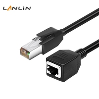Câble d'extension industriel RJ45 mâle vers femelle avec oreilles de verrouillage
