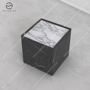 Table basse en marbre de luxe moderne personnalisée en chêne durable Mobilier d'appoint de style ferme pour l'entrée du salon - Product Image 6