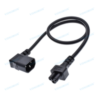 Câble d'alimentation coudé IEC 320 C14 mâle vers C5 femelle, rallonge d'alimentation 90 degrés C14 vers C5 pour PDU UPS, cordon d'alimentation CA H05VV-F VDE